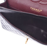 CHANEL Mattelasse chain shoulder bag 25cm black gold metal fittings ladies lambskin shoulder bag B rank used Ginzo