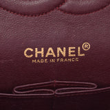 CHANEL Mattelasse链子挎包25cm黑色黄金金属配件女士小羊皮挎包B等级二手货Ginzo