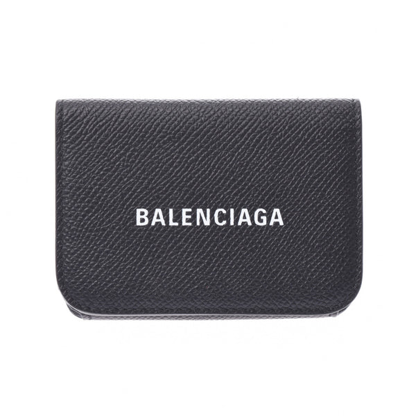 BALENCIAGA バレンシアガ エブリデイ ミニウォレット コンパクトウォレット 黒 593813 ユニセックス カーフ 三つ折り財布 未使用 銀蔵