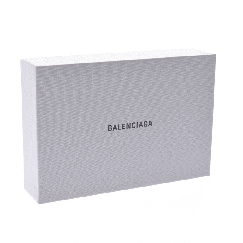 BALENCIAGA日常迷你钱包轻巧钱包黑色593813中性小牛皮三折钱包未使用Ginzo