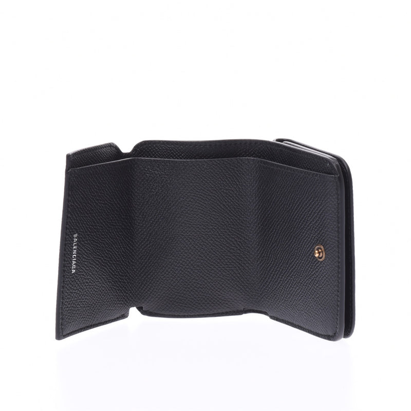 BALENCIAGA Everyday Mini Wallet Compact Wallet Black 593813 Unisex Calf Tri-fold Wallet Unused Ginzo