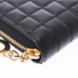 CELINE セリーヌコンパクトジップドウォレット coin purse quilting black 10B663BFL.38NO Lady's calf coin case-free silver storehouse