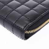 CELINE セリーヌコンパクトジップドウォレット coin purse quilting black 10B663BFL.38NO Lady's calf coin case-free silver storehouse