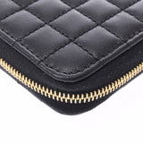 CELINE セリーヌコンパクトジップドウォレット coin purse quilting black 10B663BFL.38NO Lady's calf coin case-free silver storehouse