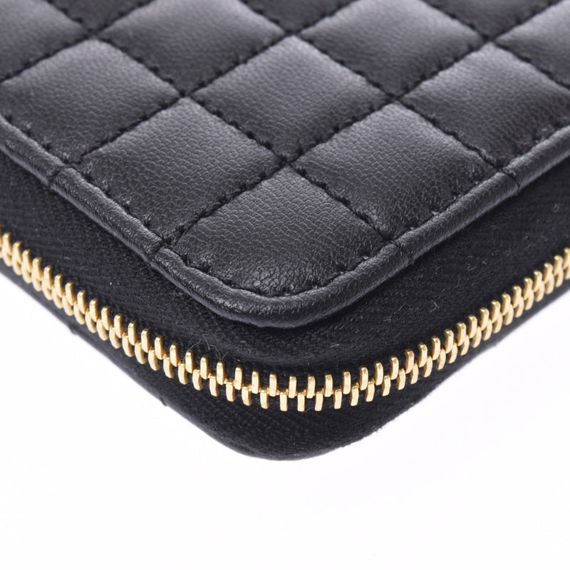 Celine Compact Zipped Wallet Coin Purse Quilting Black Ladies Coin