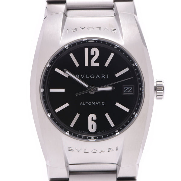 Bvlgari ergo egg35s Mens SS Watch automatic Retro Black Dial