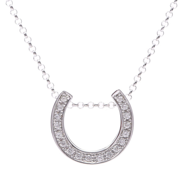 Celine Celine horseshoe ladies k10wg / diamond necklace