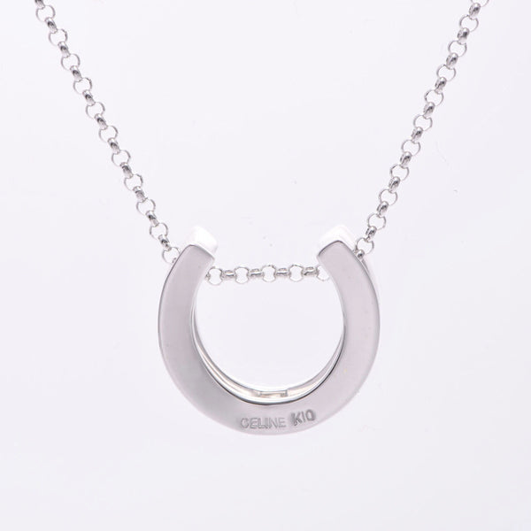 Celine Celine horseshoe ladies k10wg / diamond necklace