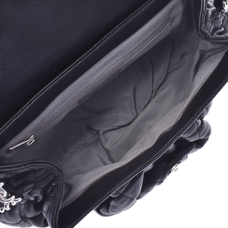 Chanel mastrasse chain around large black silver hardware Womens calf shoulder bag