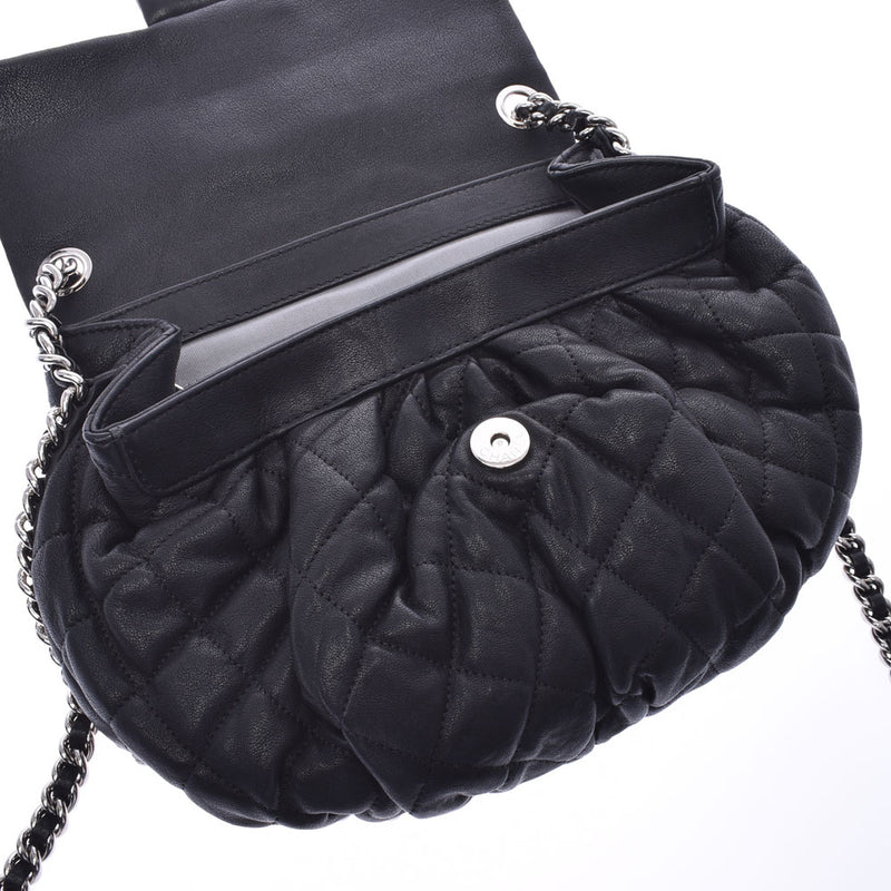 14143 Chanel chain around large size black silver metal fittings Lady's  shoulder bag CHANEL is used – 銀蔵オンライン