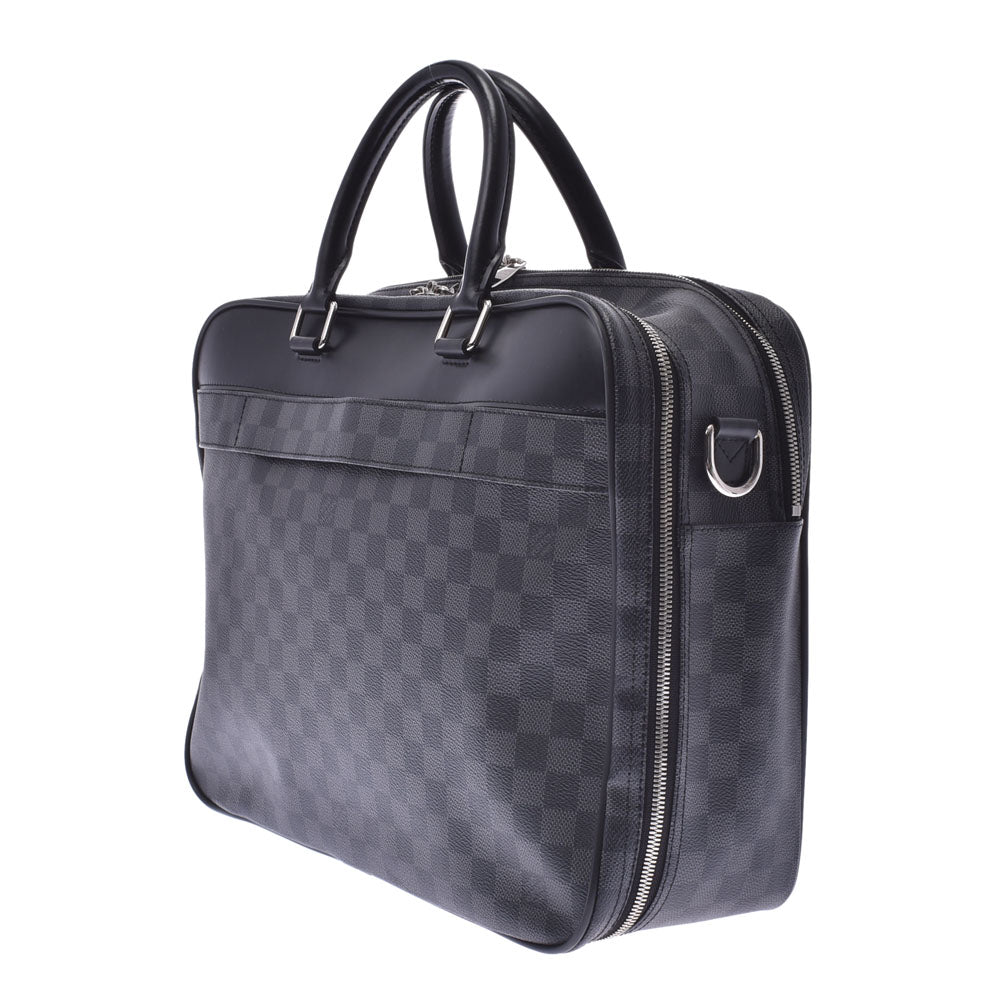 LOUIS VUITTON ルイヴィトン ダミエ グラフィット オーバーナイト 2WAYバッグ 黒/グレー N41004 メンズ ビジネスバッグ  ABランク 中古 銀蔵