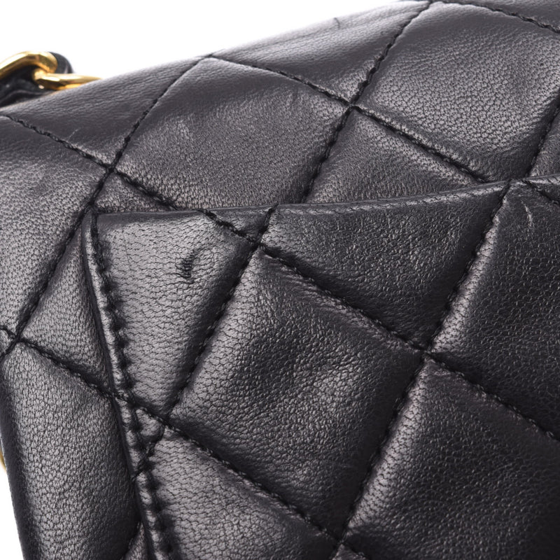 CHANEL シャネル ミニマトラッセ チェーンショルダーバッグ 黒 ゴールド金具 レディース ラムスキン ショルダーバッグ ABランク 中古 銀蔵