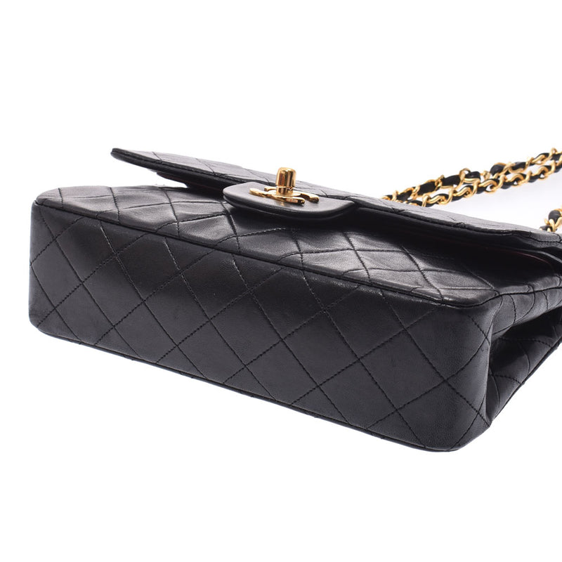 CHANEL Chanel Matrasse Chain Shoulder Bag 23cm Black Gold Hardware Ladies Lambskin Shoulder Bag B Rank Used Ginzo