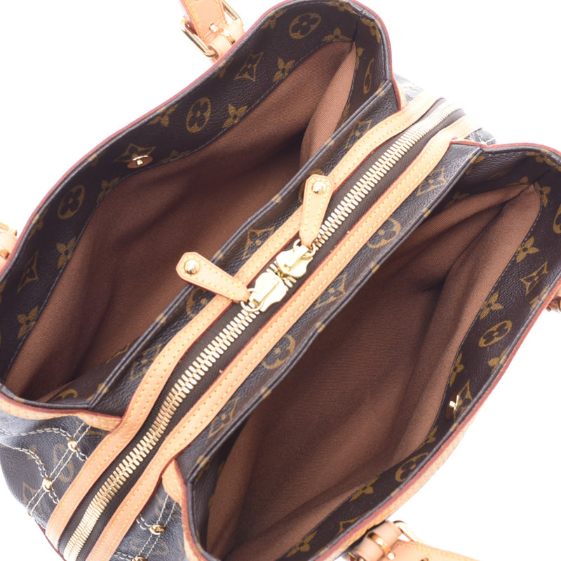 LOUIS VUITTON Louis Vuitton monogram rivet brown M40140 Lady's handbag AB rank used silver storehouse