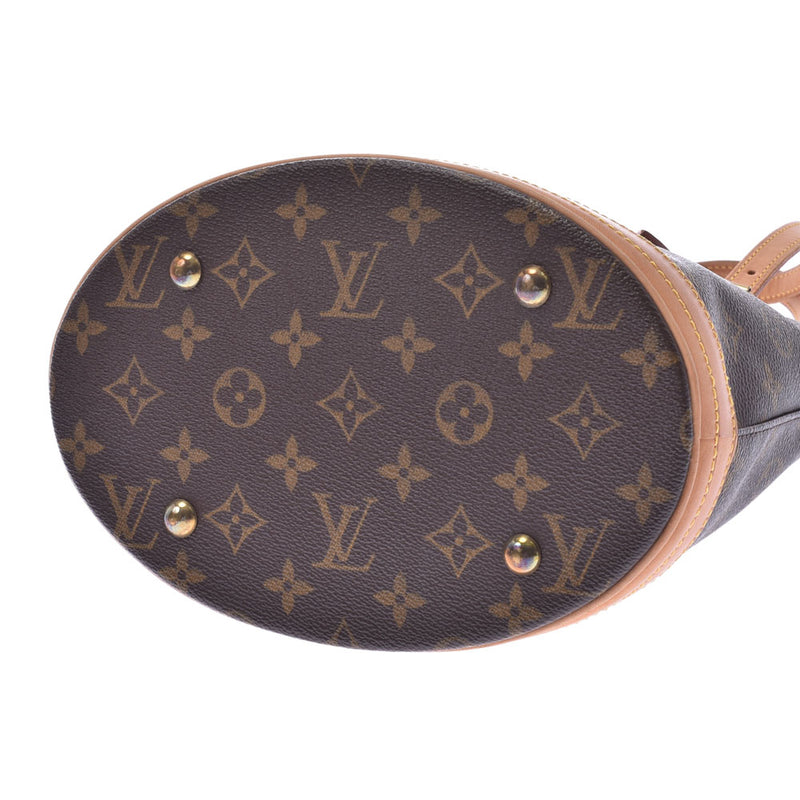 LOUIS VUITTON Louis Vuitton monogram pail S porch brown M42238 unisex handbag AB rank used silver storehouse belonging to