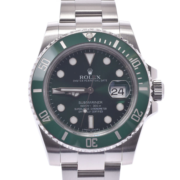 ROLEX Lorex Submarina 116610LV Men' s SS watch, automatic winding, green, A-rank, used, used silver.