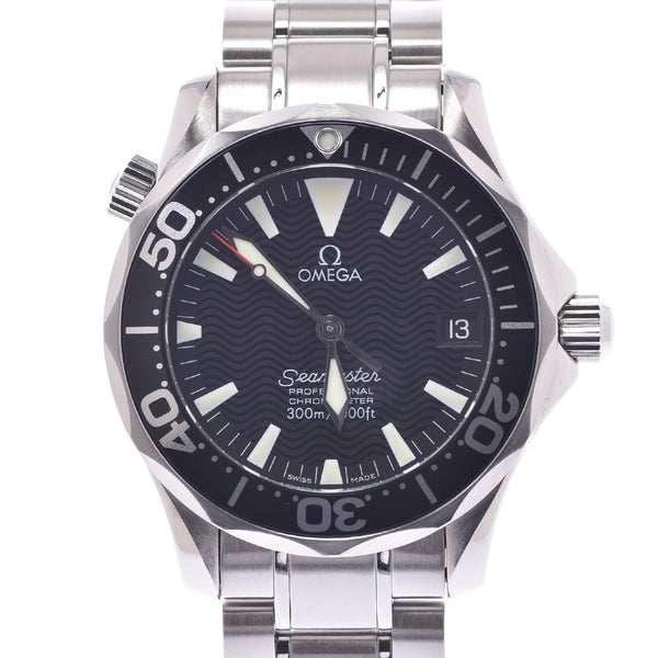 OMEGA Omega Seamaster Diver 300M 2252.50 men's SS watch self-winding black dial a-rank used silver stock