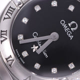 OMEGA Omega Constellation Mini 12P Diamond 1566.56 Ladies SS Watch Quartz Black Dial A Rank Used Ginzo