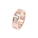 CARTIER Cartier Love Ring Half Diamond # 49 No. 9 Ladies K18YG Ring / Ring A Rank Used Ginzo