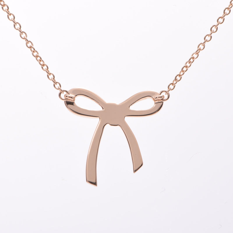 TIFFANY&Co. Tiffany, Mini, Ribbon, Ribbon, Ribbon, K18YG necklace, K18YG necklace, Class A, used silver.