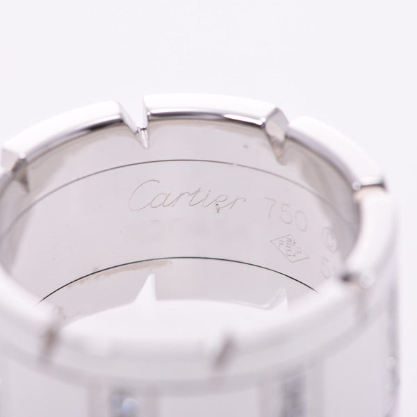 CARTIER Cartier Tank Française half diamond # 51 10.5 ladies k18wg ring-ring a rank used silver