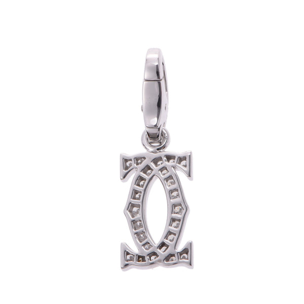 CARTIER Cartier C2 charm unisex diamond /K18WG pendant top A rank used silver storehouse