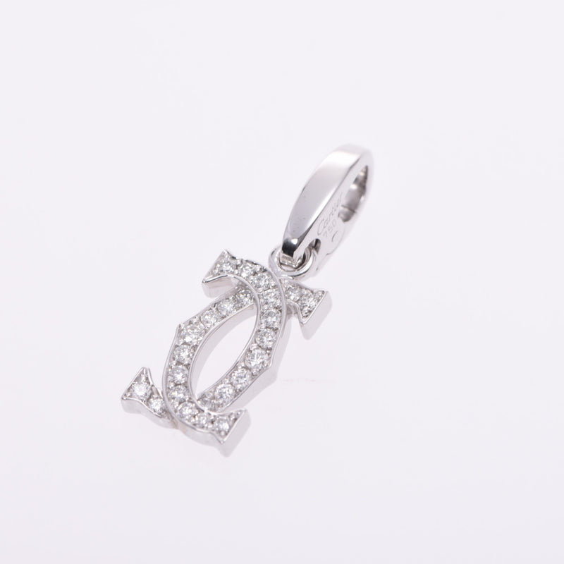 CARTIER Cartier C2 charm unisex diamond /K18WG pendant top A rank used silver storehouse