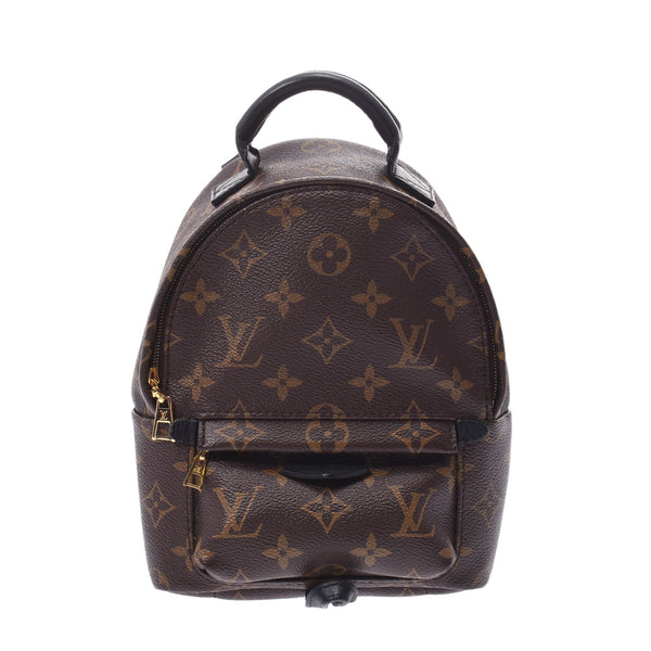 LOUIS VUITTON Louis Vuitton monogram Palm Springs MINI brown M44873 Lady's rucksack day pack A rank used silver storehouse