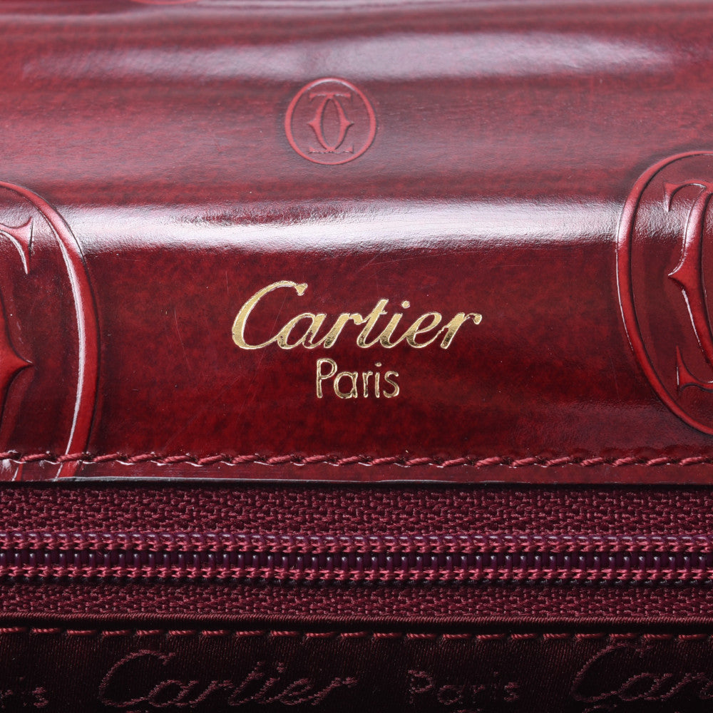 カルティエハッピー バースデー トップハンドル ボルドー レディース エナメル ハンドバッグ CARTIER 中古 – 銀蔵オンライン