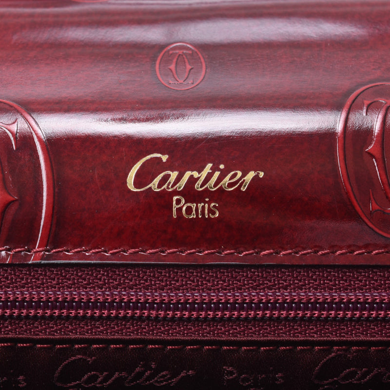 CARTIER Cartier Cartier Happybirth把手波尔多女士珐琅手提包B级二手银藏