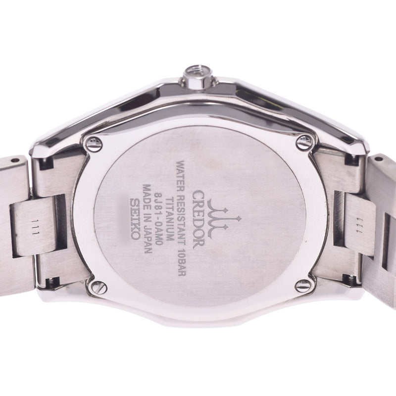 精工精工Credor希诺GCAR981男式钛(钛)手表石英白色表盘等级用银股票