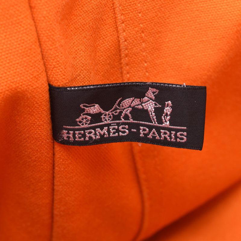 HERMES エルメス ドーヴィルMM 2003年 フレンチフェスティバル限定 オレンジ ユニセックス キャンバス トートバッグ Bランク 中古 銀蔵