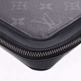 LOUIS VUITTON Monogram Eclipse Zippy XL黑色/灰色M61698男士Monogram Eclipse扫描浴室长款钱包A级二手Ginzo