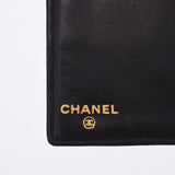 CHANEL Chanel pouch wallet black Lady's caviar skin long wallet AB rank used silver storehouse