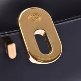 Gucci Vintage Vintage 2WAY bag black gold hardware Unisex calf handbag