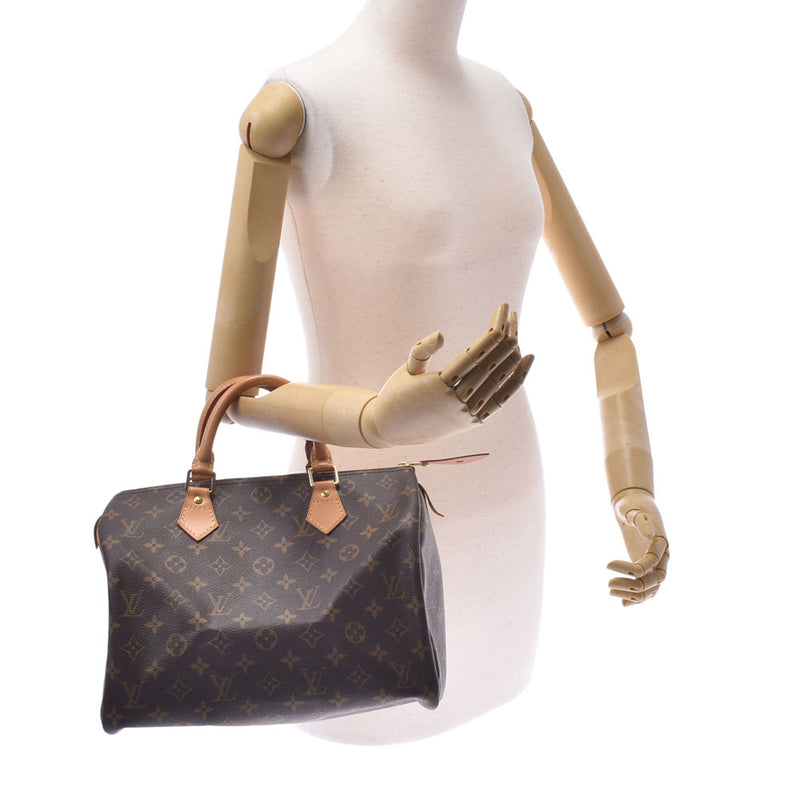 Louis Vuitton Monogram speedy 30 brown M41526 Unisex Monogram canvas handbag B