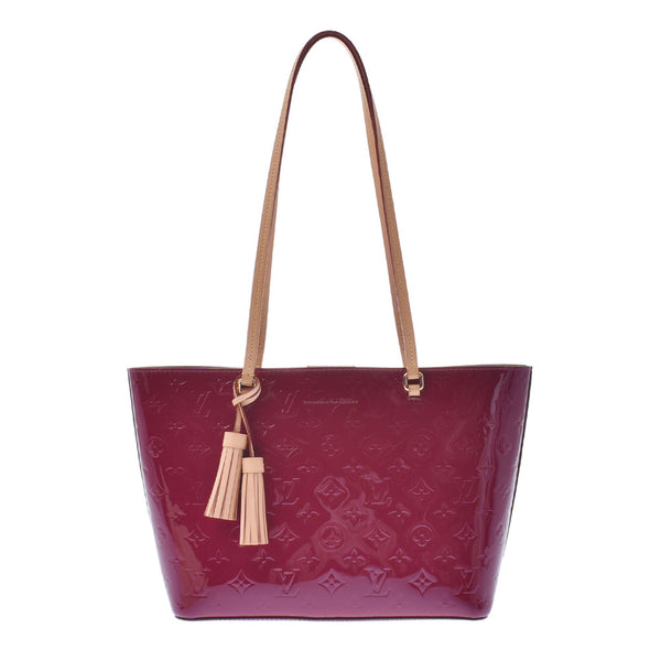 LOUIS VUITTON Louis Vuitton Verni Long Beach PM Magenta M90480 Ladies Monogram Verni Tote Bag A Rank Used Ginzo