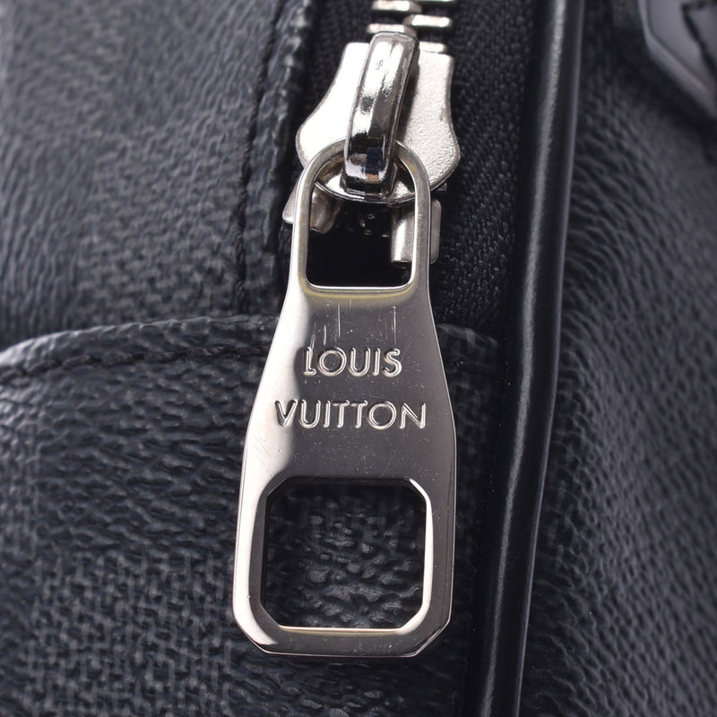 LOUIS Vuitton Louis Vuitton Damier graphic fit unbreakable black/grey n41289 men's Damier graphic fit canvas body bag a-rank used silver stock