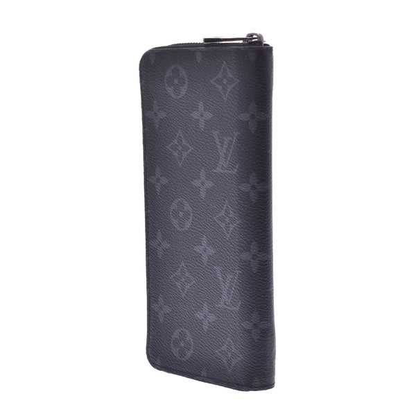 LOUIS VUITTON Monogram Eclipse Zippy Wallet Vertical Black / Gray M62295 Men's Monogram Eclipse Scan Bus Long Wallet A Rank Used Ginzo