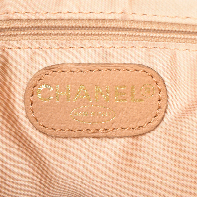 CHANEL Beige Gold Metal Fittings Women's Caviar Skin Tote Bag B Rank Used Ginzo