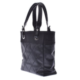 CHANEL CHANEL Paris Biarritz Tote PM Black Women's Canvas/Leather Tote Bag A Rank Used Ginzo