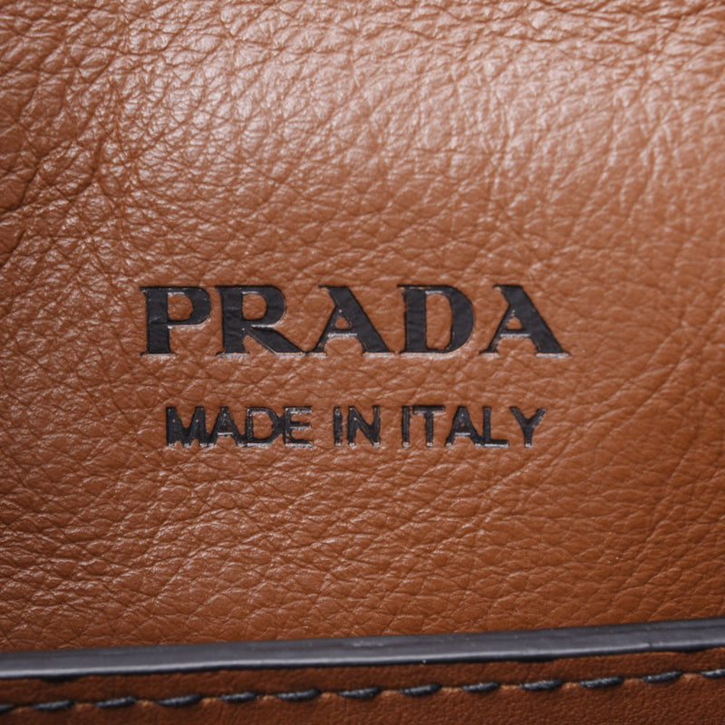 Prada Prada Brown / Black Unisex calf shoulder bag