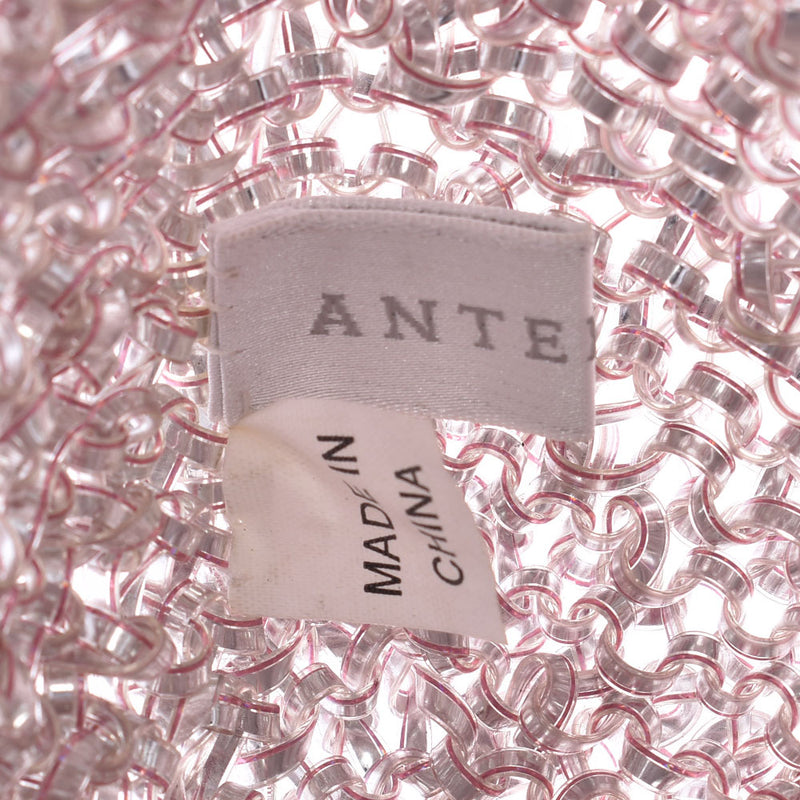 ANTEPRIMA安蒂Prima透明粉红系女士线/莱茵石/假珍珠手提包A等级二手银藏