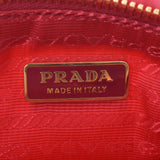 PRADA Prada Ribbon Motif Pink Gold Metal Fittings 1N1422 Ladies Nylon / Leather Pouch AB Rank Used Ginzo