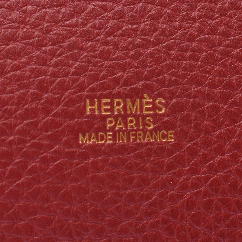 HERMES Market GM Rougebiff Gold Fittings B Engraved (c. 1998) Ladies Trion Clemens Shoulder Bag B Rank Used Ginzo