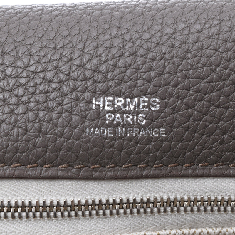 HERMES Hermes Alfred Bazas Gray Silver Metal Fittings □ P Engraved (Around 2012) Ladies Taurillon Clemence Shoulder Bag A Rank Used Ginzo