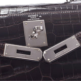 HERMES爱马仕凯利28外层缝制的棕色银色金属配件□H刻花（2004年左右）女士Porosas 2WAY手提袋二手排名