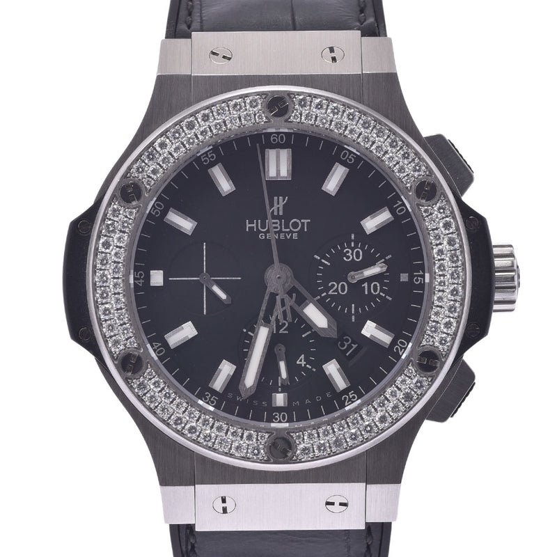 美品 ウブロ ビッグバン ベゼルダイヤ 黒文字盤 自動巻 腕時計