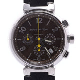 LOUIS VUITTON Louis Vuitton Tunbourg Chrono Q1121 Men's SS/Rubber Watch Automatic Winding Brown Dial A Rank Used Ginzo