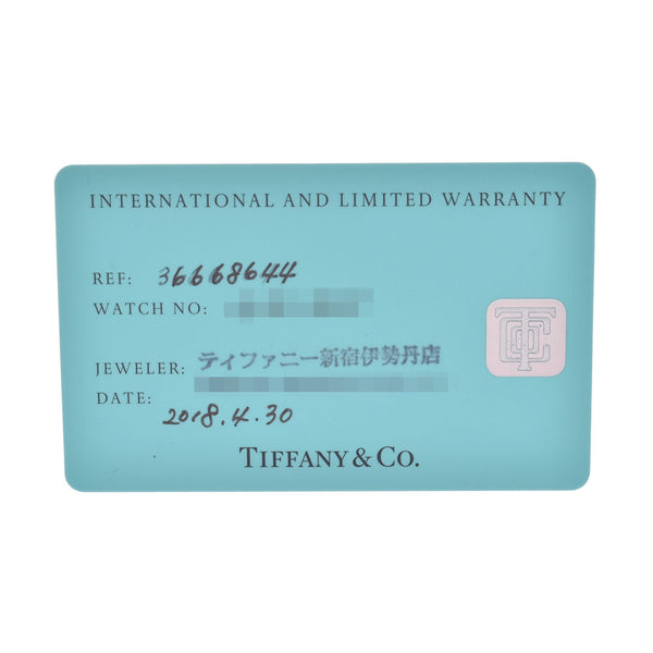 TIFFANY＆Co. Tiffany东西方36668644女士SS /皮革手表石英海军蓝表盘等级二手Ginzo